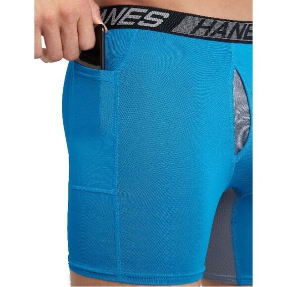 Hanes X-Temp Total Support Pouch Utility Pocket Boxer Briefs 2, 3-Pack Size S - Picture 8 of 9